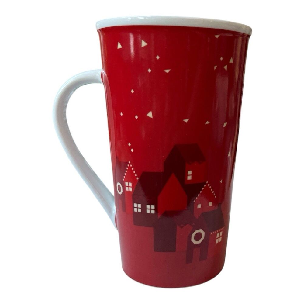 2013 Starbucks Holiday Christmas Red Houses Tall Coffee Mug Cup 16oz